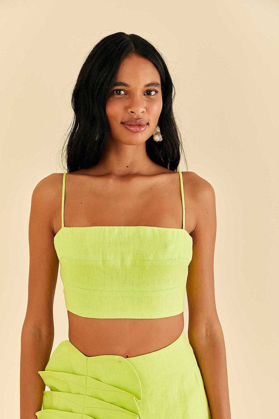 Tops, Shirts & Blouses FARM Rio | Lime Sleeveless Crop Top