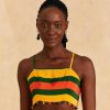 Tops, Shirts & Blouses FARM Rio | Yellow, Green & Red Striped Crop Top