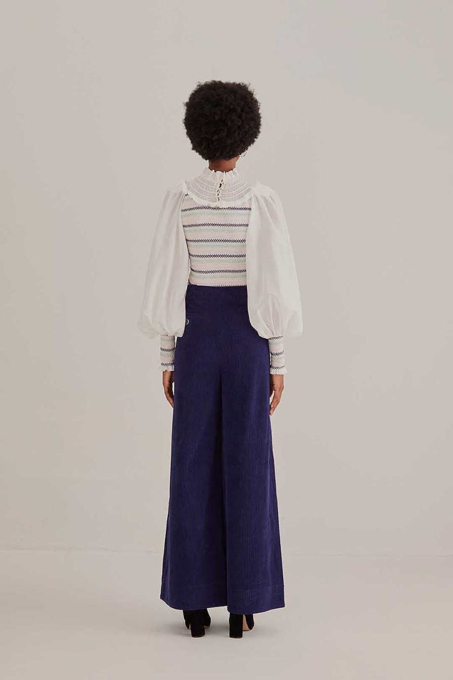 Bottoms FARM Rio | Navy Blue Low Waisted Tailored Pants