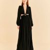 Dresses FARM Rio | Black Cut Out Long Sleeve Maxi Dress