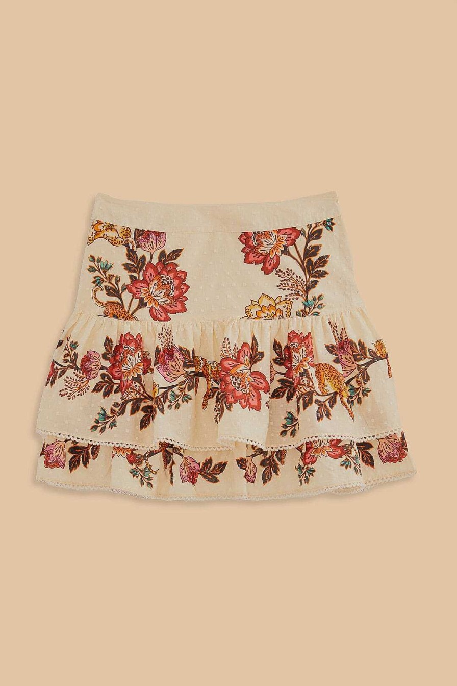 Bottoms FARM Rio | Sand Leopard Flowers Mini Skirt