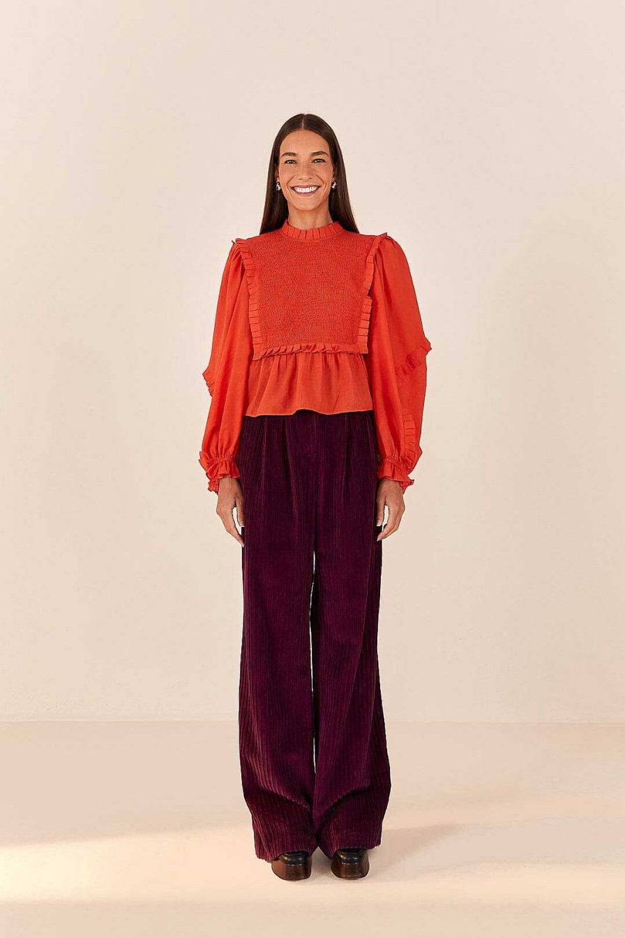 Bottoms FARM Rio | Burgundy Corduroy Pants