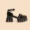 Shoes FARM Rio | Black Velvet High Sandal