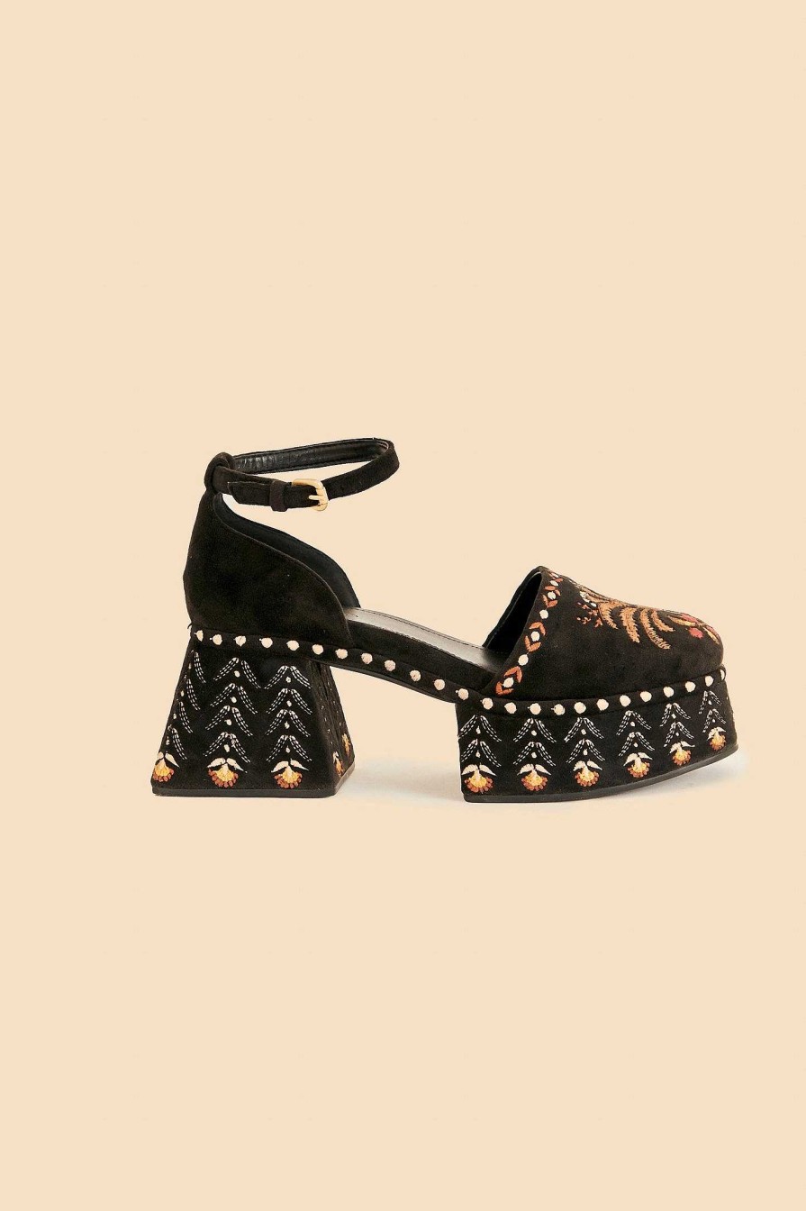 Shoes FARM Rio | Black Velvet High Sandal