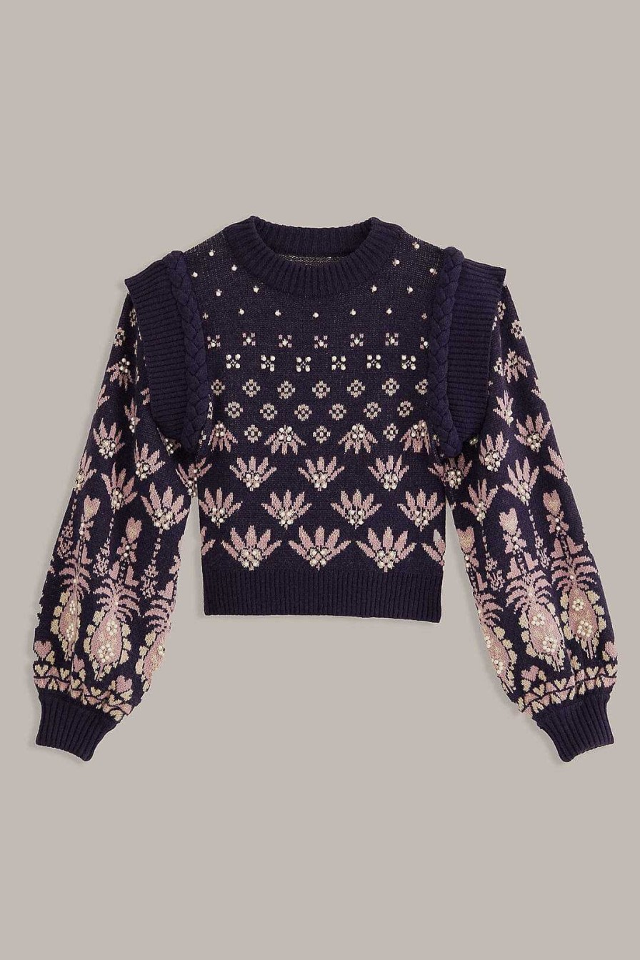 Knitwear FARM Rio | Dark Blue Ainika Martina Knit Sweater