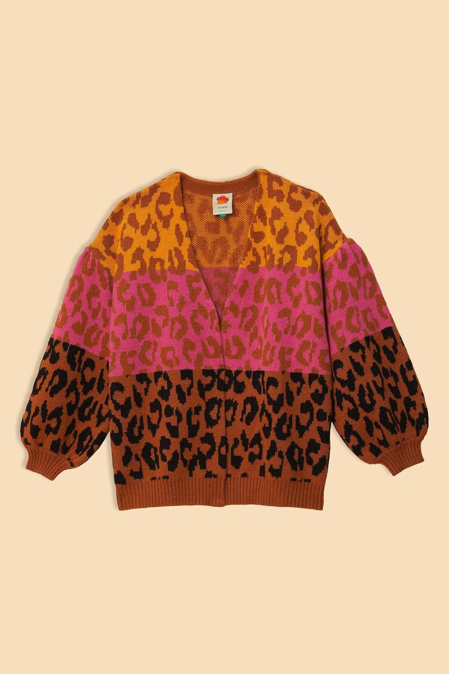 Knitwear FARM Rio | Mixed Leopards Knit Cardigan