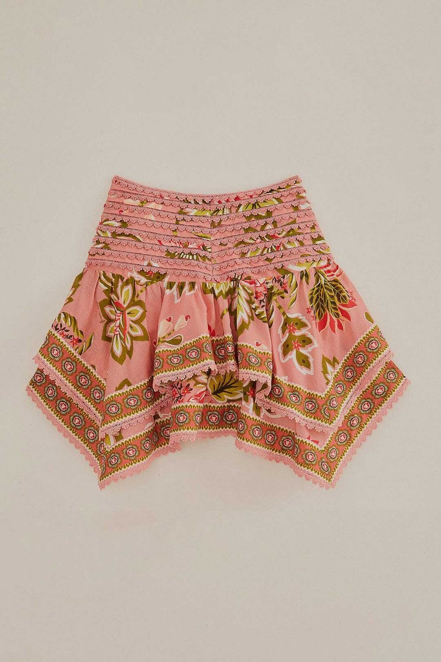 Bottoms FARM Rio | Soft Pink Aura Floral Mini Skirt