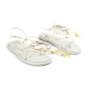 Shoes FARM Rio | Off White Lace Up Flat Sandal