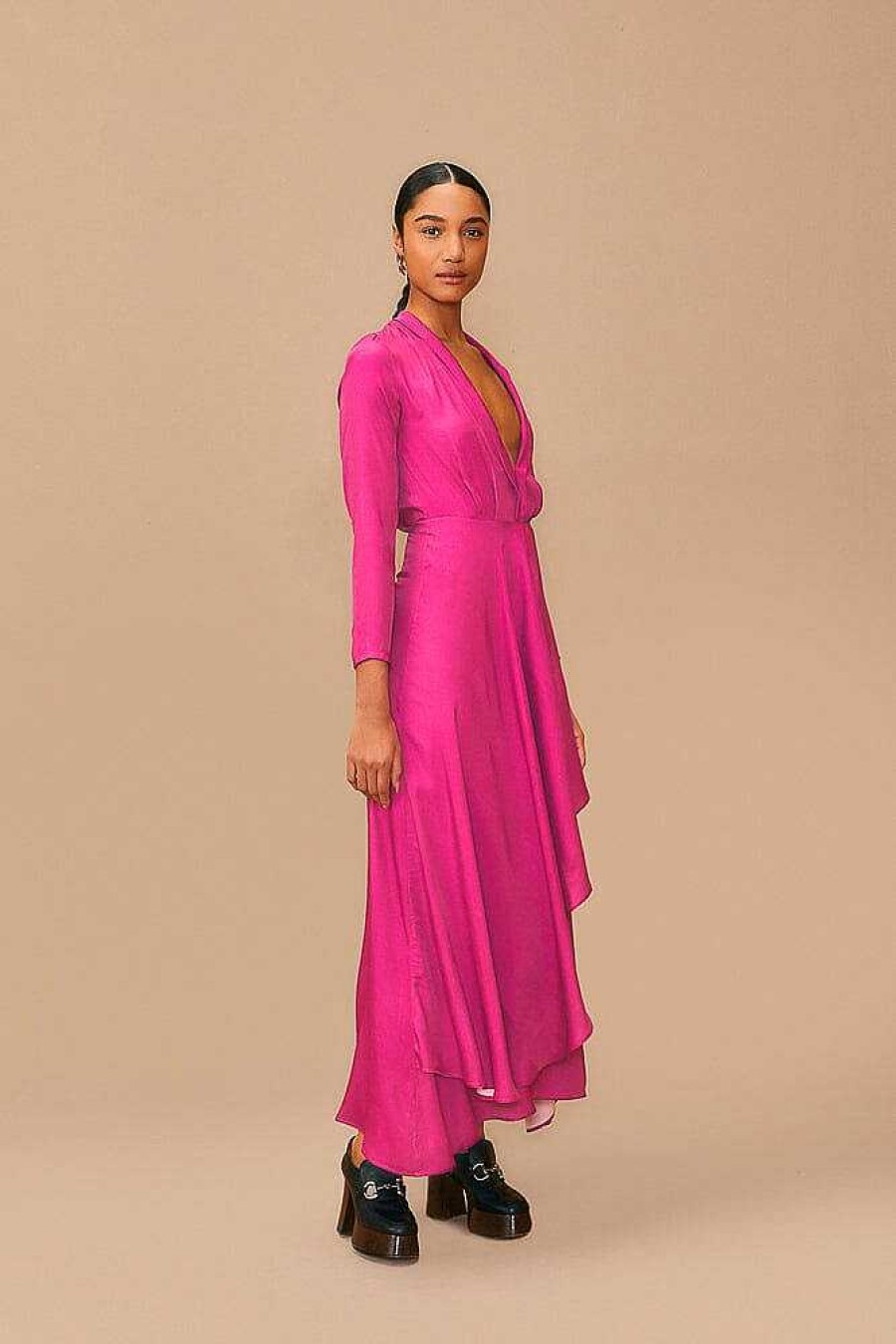 Dresses FARM Rio | Pink Long Sleeve Maxi Dress