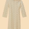 Knitwear FARM Rio | Off-White Braided Midi Sweater Dress