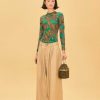 Bottoms FARM Rio | Khaki Low Waisted Pleated Pants