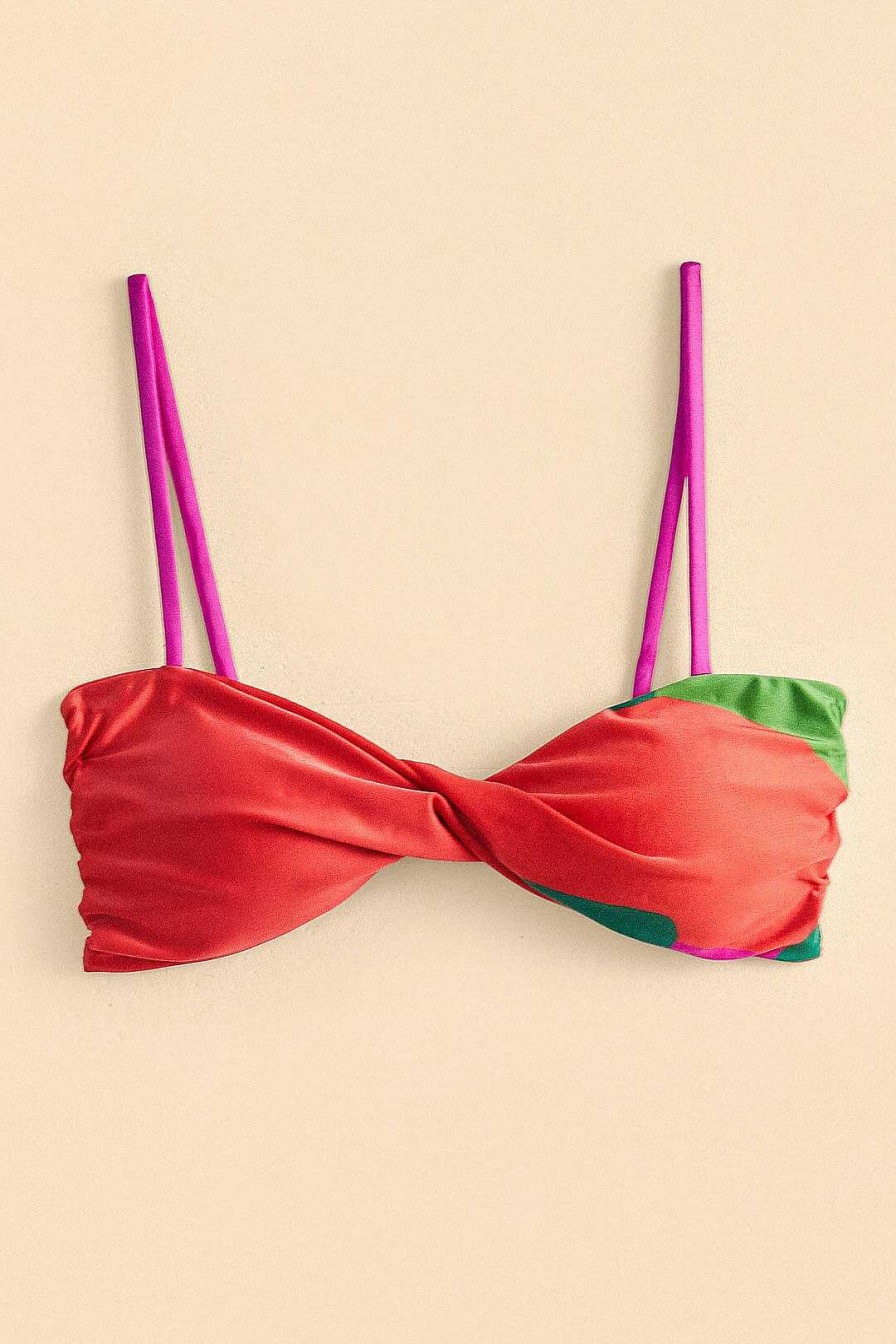 Swimwear FARM Rio | Colorful Leaves Bikini Top