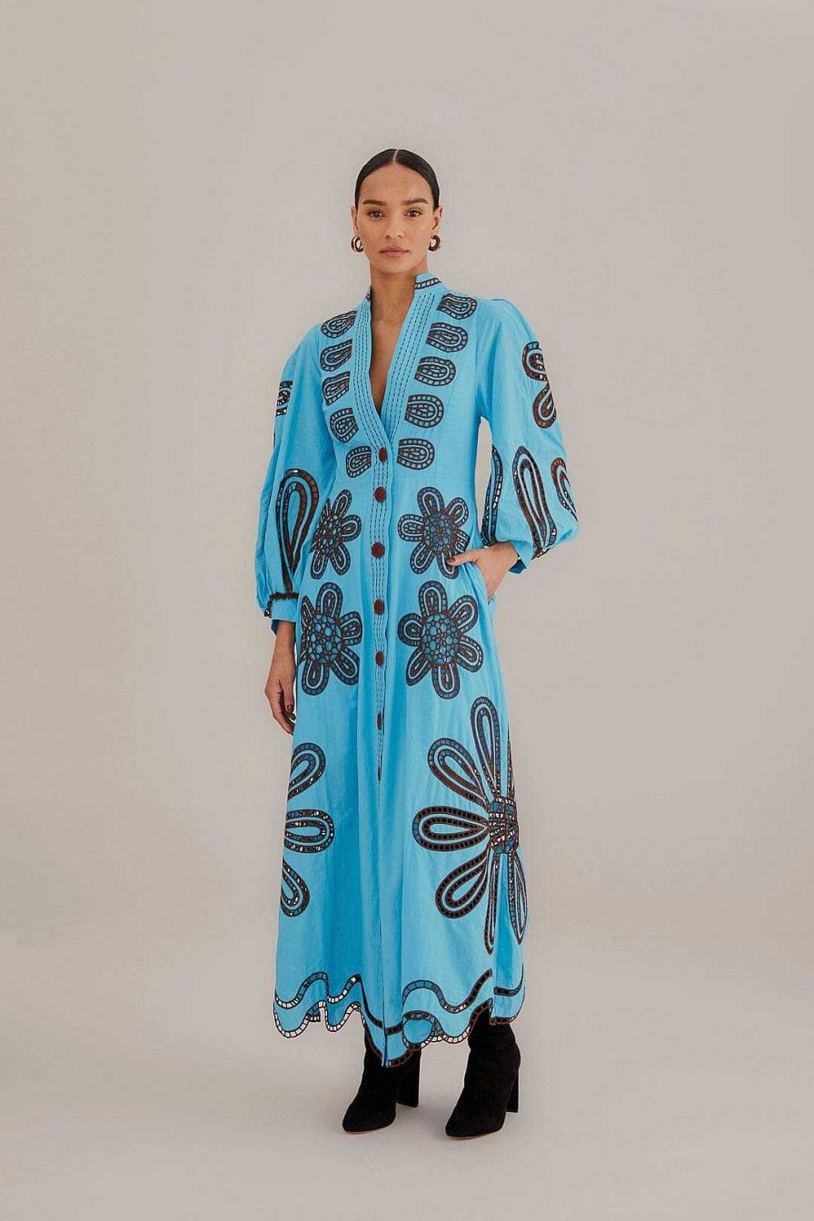 Dresses FARM Rio | Turquoise Richelieu Maxi Dress