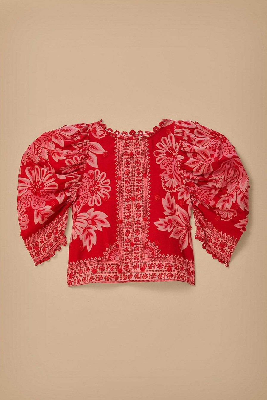 Tops, Shirts & Blouses FARM Rio | Flora Tapestry Red Blouse