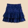 Bottoms FARM Rio | Navy Blue 3D Star Texture Mini Skirt