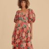 Dresses FARM Rio | Red Pineapple Bloom Cut Out Midi Dress