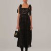 Dresses FARM Rio | Black Velvet Lace Sleeveless Maxi Dress